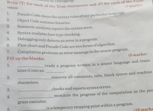 Write (T) for each of the True statements and (F) for each of t... | Filo