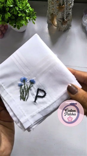 Beautiful hand embroidered handkerchiefs made with love 🪡🤍✨#handembroidery#embroiderydesigns