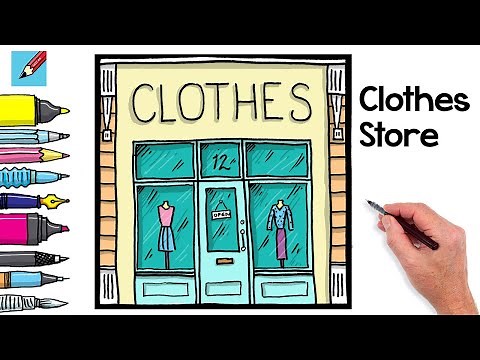 How to Draw a Clothes Store Real Easy