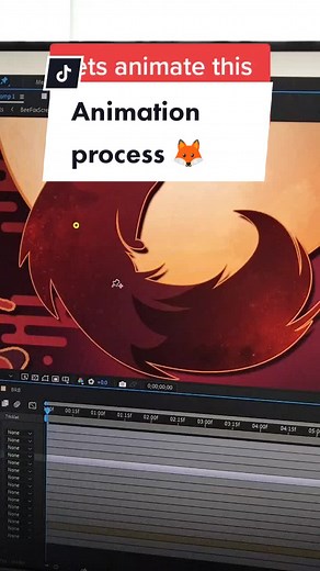 Some of the steps that I follow on my animation process of a streaming screen 🦊❤️ #streamscreen #streamdesign #streamingoverlays #streamoverlay #graphicdesign #design #vtuber #envtuber #animation #aftereffects