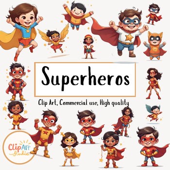 Superhero Clip Art. Book Week. Dress up. Clip Art Studio
