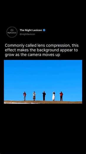 The Night Lexicon on Instagram: "This effect is often called “lens compression”, but that’s only half true. On social media, the term makes sense — it describes that dramatic look where the background appears huge and pushed right up behind the subject. But technically, the lens itself isn’t compressing anything. What you’re really seeing is perspective distortion. The key factor is distance, not the glass. When the camera is placed very far away, the distance between the subject and the backgro