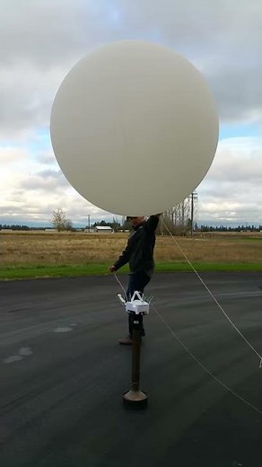 Weather Balloon launch on a windy day