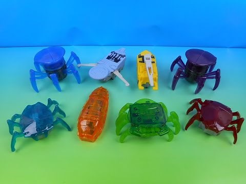 2014 HEXBUGS SET OF 8 McDONALD'S HAPPY MEAL COLLECTION TOY'S VIDEO REVIEW