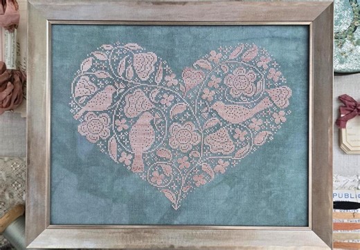 Sweet Heart Cross Stitch Pattern Hello From Liz Mathews Heart Sampler - Etsy