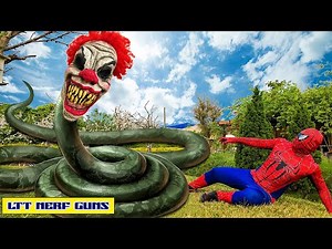 LTT Nerf Guns: Captain Spider Man X Warriors Nerf Gun Fight Criminal Group Defeat Ferocious Monsters