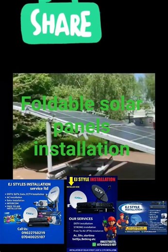 Foldable solar panels installation