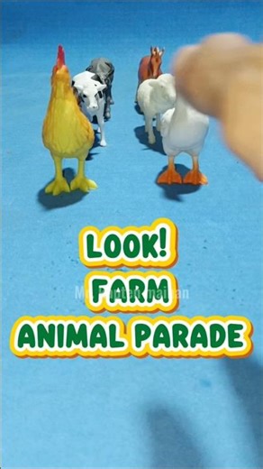 Funny Animal Parade! Rooster, Cow, and Friends.