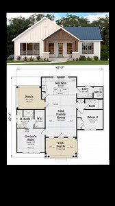 94K views · 645 reactions |  "Perfect for families seeking a spacious and charming home! This farmhouse plan is both beautiful and practical. #familyhome #farmhouse #houseplans" #dreamhouse ℂ핋핋핆 | Dream House | Facebook