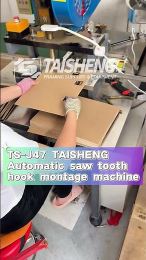TS J47 automatic picture frame hanger install machine, MDF frame backs picture hooks hangers montage