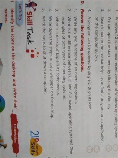 Write any two functions of an operating system. What is the dif... | Filo