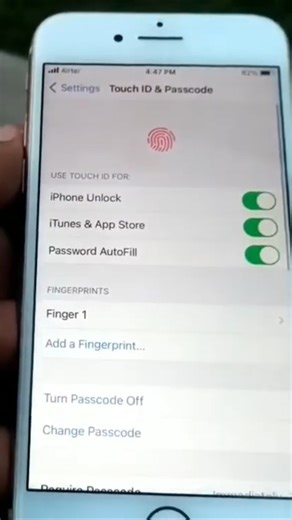 Turn off Touch id and Passcode on iPhone