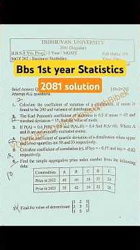Bbs 1st year business statistics// 2081 full solution// @ #onlineclasswithbibek # #bibekoli #ocwb