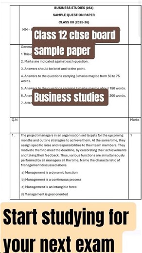 Business Studies Class 12 Sample Paper 2026 📚 | Full Paper with Answers | CBSE Board तैयारी 💯