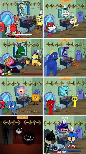 ALL The Best SpongeBob Songs Remixes | Krusty Karoling - Mr. Krabs Angry (FNF Mod) #shorts