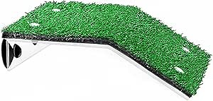 Turtle Basking Platform - 5.9 X 8.7 X 1.3 Inches Tortoise Basking Platform - Simulation Grass Tortoise Ramp with Suction Cup - Turtle Resting Terrace for Reptile, Terrapin, Frog