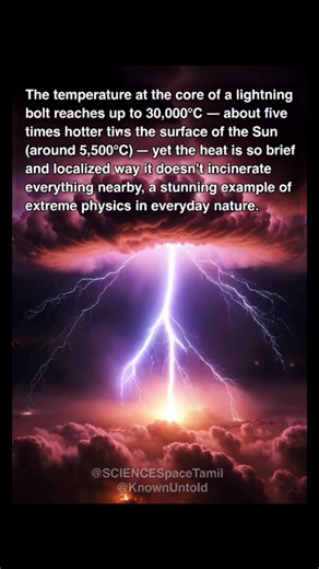 The air around us can get hotter than the surface of the Sun, right here on Earth. When a lightning bolt strikes, the electrical current heats the surrounding air to a staggering 30,000 degrees Celsius (54,000 degrees Fahrenheit). To put that in perspective, the visible surface of the Sun (the photosphere) is only about 5,500 degrees Celsius. This means a lightning bolt is roughly five times hotter than the star that warms our entire planet. So why doesn't a lightning strike incinerate everythin