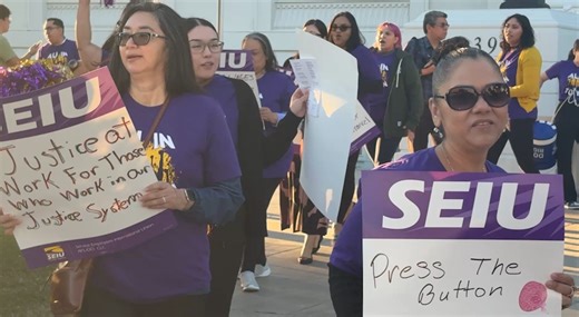 Imperial County court workers rally for fair pay and better treatment