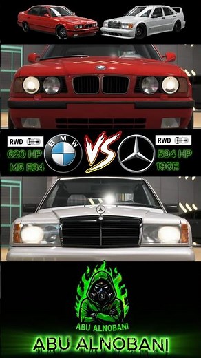 🔥 BMW M5 E34 vs Mercedes 190E 🔥 Which One Would You Choose❓#bmw #mercedes #shorts