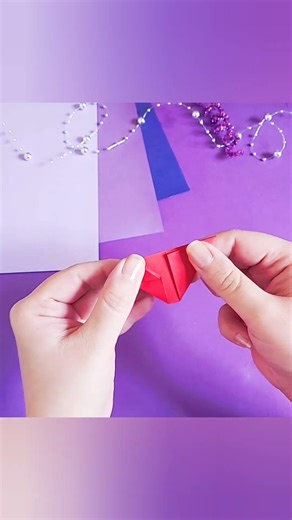 Mini 3D Origami Heart 💌 | Blow & It Pops! #origami #origamibee