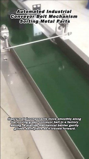 Automated Industrial Conveyor Belt Mechanism Sorting Metal Parts