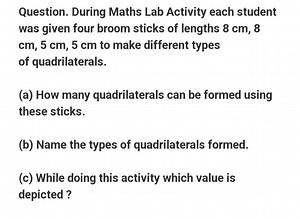 Question. During Maths Lab Activity each student was given four... | Filo