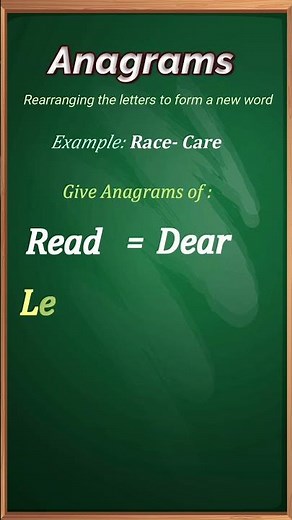 Anagrams: Rearranging letter to form a new word.#grammar #grammer #english #anagramas