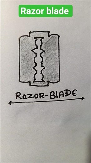 easy drawing of razor blade #viral #drawing #shorts #trending