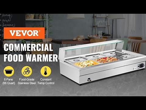 VEVOR 110V Bain Marie Food Warmer, keep the food warm without sticking, burning, or drying out.