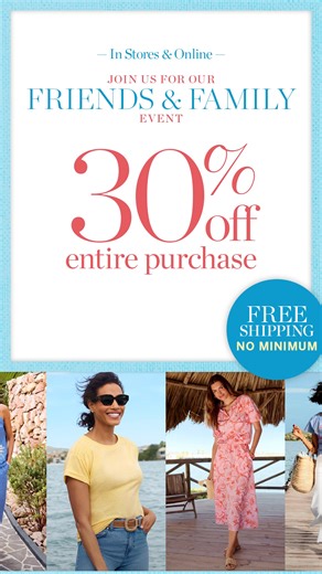 Flash Sale—FREE SHIPPING 30% off everything. Hurry, ends soon! | TALBOTS
