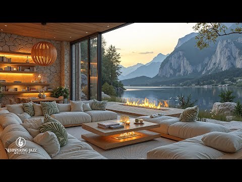 Relaxing Mood With Slow Jazz | Calming Jazz In Warm Living Room Ambience For Stress Relief, Relax
