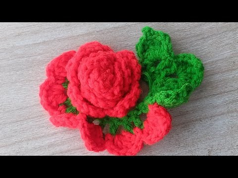 RED ROSE🌹BEAUTIFUL DESIGNS✨️#crochetflower#rubbertrick#crochetdesign#2026#handfan#parda#rosecrochet