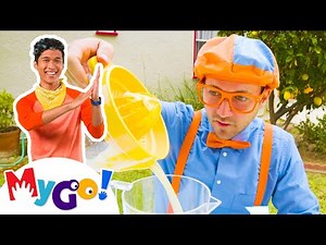 $1 Lemonade! | Run Your Own Lemonade Stand | Blippi | MyGo! Sign Language | Educational Videos