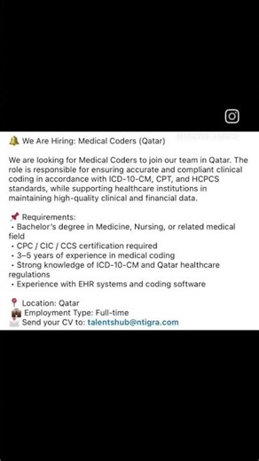 applynow #remotemedicalcoder #medicalcodingjob #lifesciencejobs #GCC #HealthcareCareers