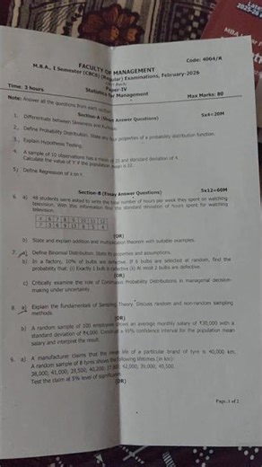 Statistics for Management[MBA 1sem SFM]