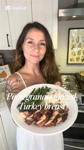 Pomegranate glazed turkey breast