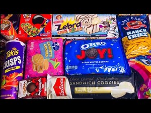 NEW 101 Yummy Snack Opening Christmas Oreo Cookies Zebra cakes Ranch Fries Takis Rainbow Cereal Bars