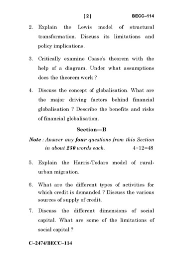BECC - 114 December 2024 Question Paper