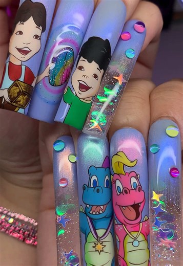 Hand-Painted Dragon Tales Nails Art