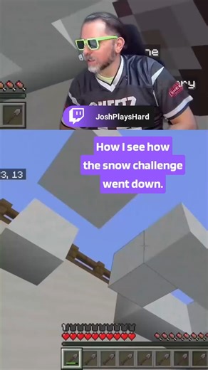 I Beat the Snow Challenge (Barely) #minecraft #shorts #funny