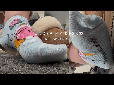 Under My Desk at the Office 👀 UGG Slippers & Socks 👣