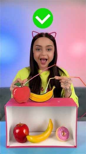 📦🥤 What's Hidden in the Box? Use the Straw to Find Out! #shorts #kids
