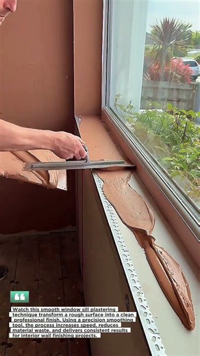 Perfect Window Sill Plastering Satisfying To Watch #tools #builder #constructionhack #productivity