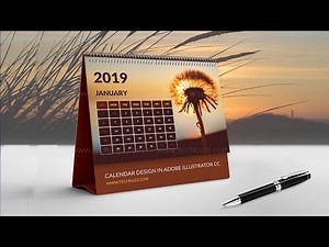 How To Create A Calendar Design In Adobe Illustrator CC 2019, 2020, 2021 | Desk Top Calendar