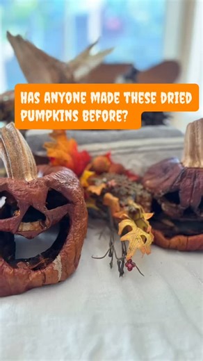 Have you tried making these dried pumpkins before? I love the look of them so thought I would give it a try! The drying part was challenging, but love how the turned ou#primitive #primitives #halloween #primitivedecor | Cobblestone House | Facebook