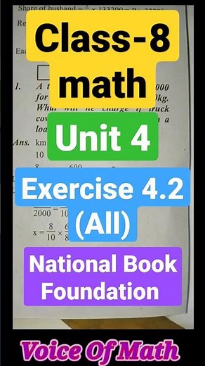 Class-8 Math Unit-4 Exe no 4.2 Q no.All NBF, Federal Text Book board, #shorts #viral #class8