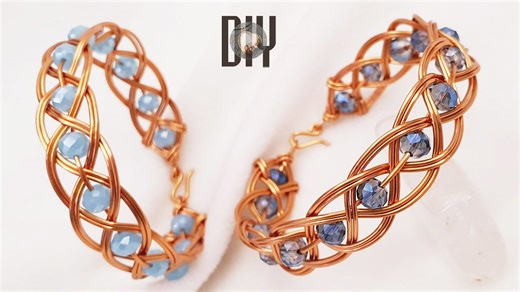 4-strand braid | Cuff bracelet | Thick bangles | Crystal | How to make | DIY @LanAnhHandmade 706