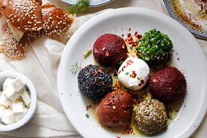 Homemade Labneh Balls with Spices, Seeds, and Nuts