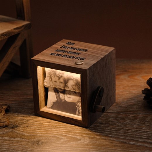 Personalized Photo Flipbook Animation Box,custom Wooden Photo Book With Light,custom Crank Photobox Picture Box ,gift for Mom - Etsy