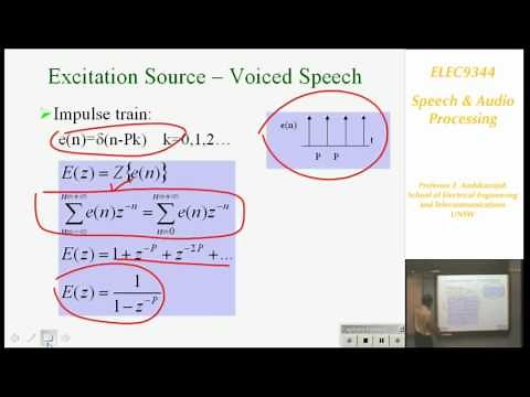 Speech and Audio Processing 1: Introduction to Speech Processing - Professor E. Ambikairajah